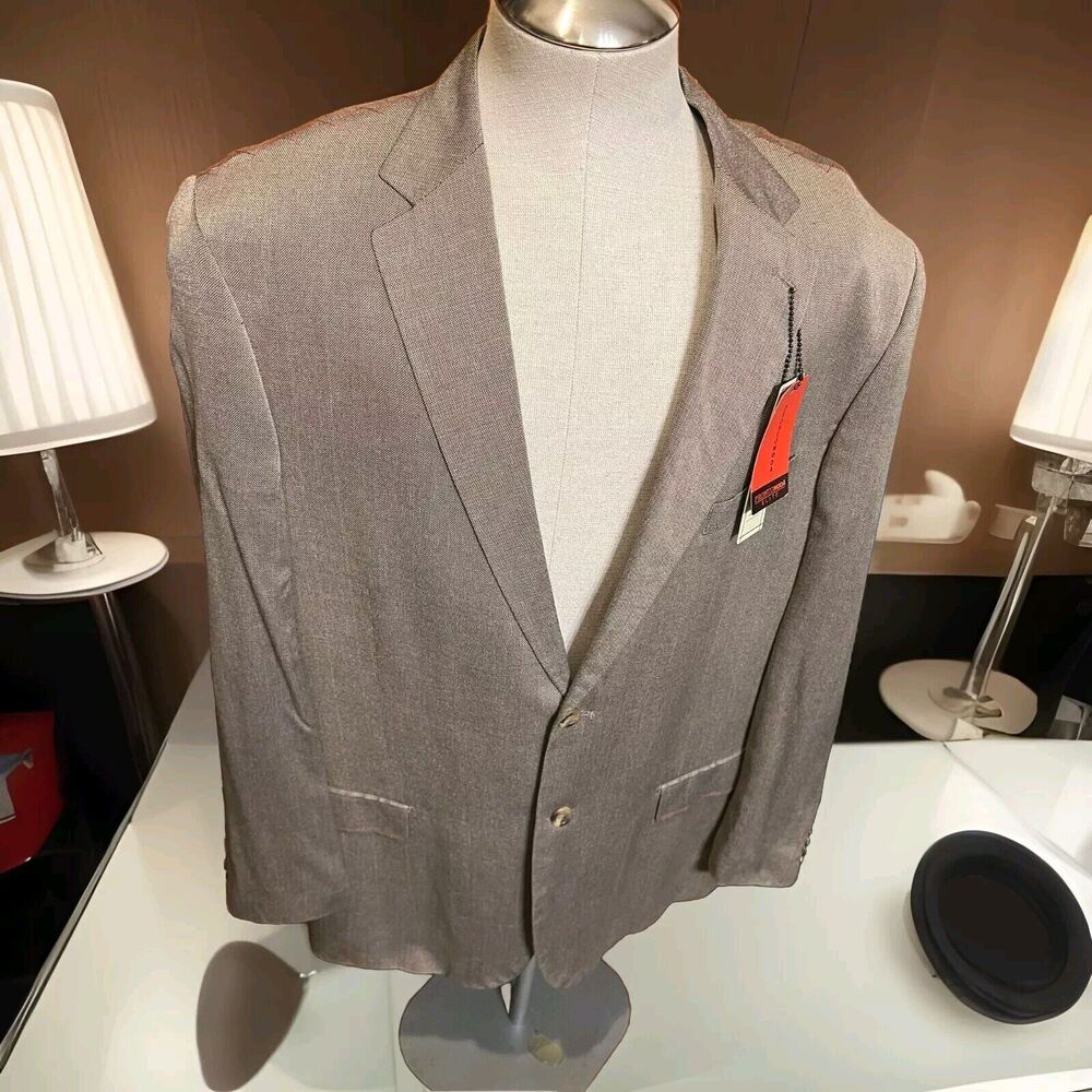 NWT Pronto Moda Elite Brown Blazer/ Suit Jacket Sport Coat Sz:46R
